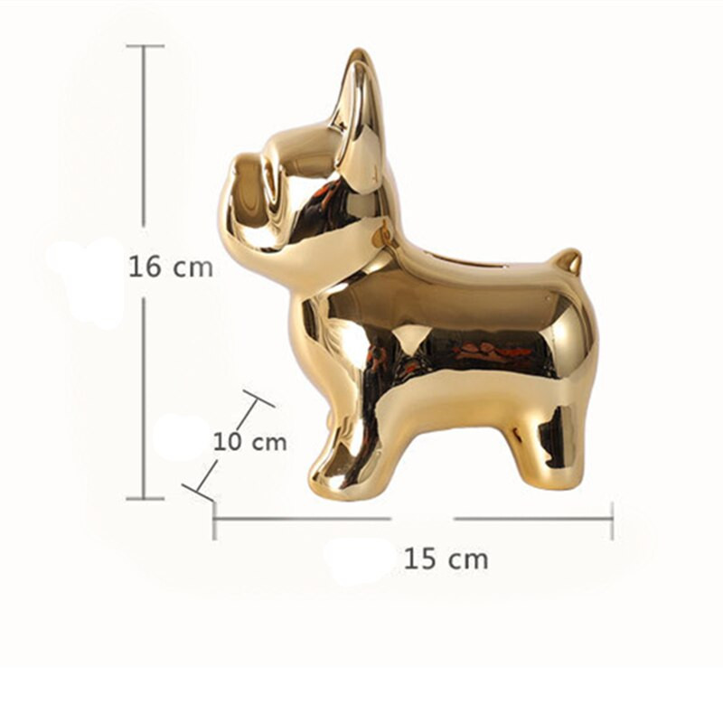 Artizanat european din ceramică Pușculiță Bulldog Decor pentru acasă Ornamente drăguțe Pușculiță Cutie de bani pentru Bulldog Creativ