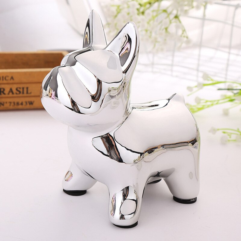 Artizanat european din ceramică Pușculiță Bulldog Decor pentru acasă Ornamente drăguțe Pușculiță Cutie de bani pentru Bulldog Creativ