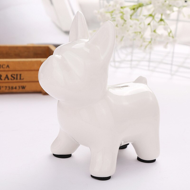 Artizanat european din ceramică Pușculiță Bulldog Decor pentru acasă Ornamente drăguțe Pușculiță Cutie de bani pentru Bulldog Creativ