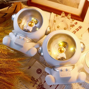 Creative Astronaut Piggy Bank with Night Light Money Box για παιδιά Κουμπαράς νομίσματα Ηλεκτρονική Piggys Bank Money Organizer