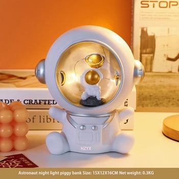 Creative Astronaut Piggy Bank with Night Light Money Box για παιδιά Κουμπαράς νομίσματα Ηλεκτρονική Piggys Bank Money Organizer