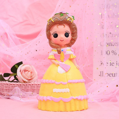 Decor pentru casă Dormitor Drăguț de desene animate Pușculiță Prințesă Pușculiță Unicorn Păpușă Cutie de monede pentru bani Banca de economisire în siguranță Copii Fată Cadou de aniversare