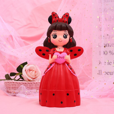 Decor pentru casă Dormitor Drăguț de desene animate Pușculiță Prințesă Pușculiță Unicorn Păpușă Cutie de monede pentru bani Banca de economisire în siguranță Copii Fată Cadou de aniversare