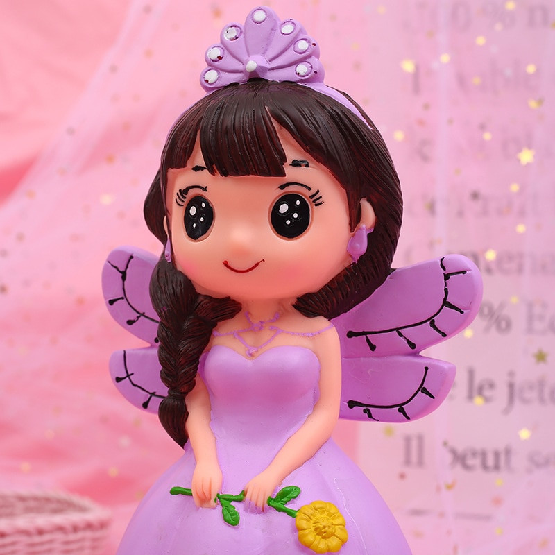 Decor pentru casă Dormitor Drăguț de desene animate Pușculiță Prințesă Pușculiță Unicorn Păpușă Cutie de monede pentru bani Banca de economisire în siguranță Copii Fată Cadou de aniversare