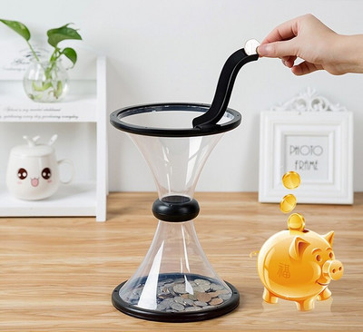 Kasica prasica s vrtložnim novčićima Zabavna štedionica s novcem vrti sitniš Najbolji poklon Dekoracija stola