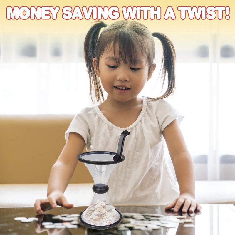 Pușculiță pentru monede Vortex de presiune Bancă de economii de bani distractivă Învârte schimbul liber Cel mai bun cadou Decor pentru birou