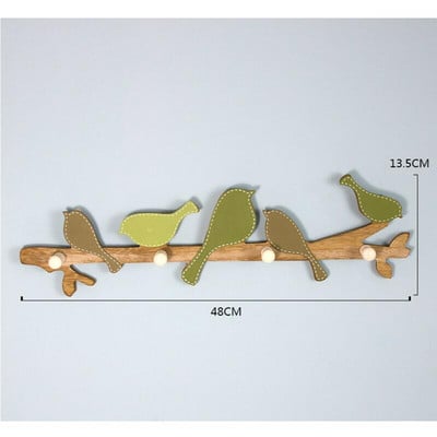 декорация на стена Дървени птици Кука за палта Релса Закачалка за дрехи Деца Спалня Стена Врата Висящи декорации Домашен интериорен декор