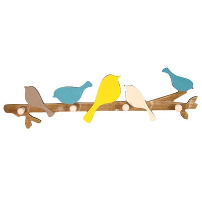 декорация на стена Дървени птици Кука за палта Релса Закачалка за дрехи Деца Спалня Стена Врата Висящи декорации Домашен интериорен декор