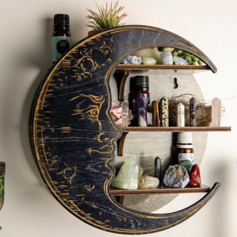 N58C Moon Crystal Shelf Essential Oils Επιτοίχια ράφι αποθήκευσης Πλωτά ράφια για Διακόσμηση σαλονιού υπνοδωματίου σπιτιού