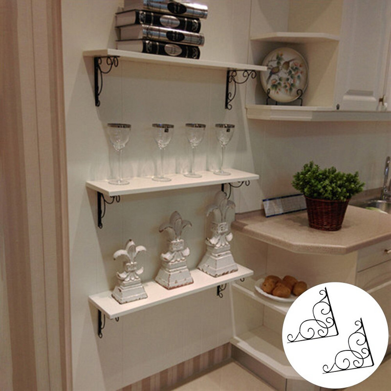 2 τμχ Χυτοσίδηρο Vintage τοίχου Τριγωνικό ράφι Στήριγμα στηριγμάτων θήκης Διακοσμητικά ράφια Χρήσιμα