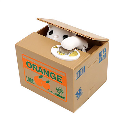 HOOMIN aranyos elektronikus pénzes dobozok automata panda macska lopott érmetartó malacperselyek gyerekeknek ajándék műanyag pénztartó dobozok lakberendezés