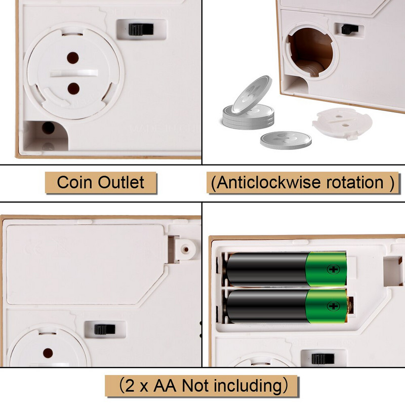 HOOMIN aranyos elektronikus pénzes dobozok automata panda macska lopott érmetartó malacperselyek gyerekeknek ajándék műanyag pénztartó dobozok lakberendezés