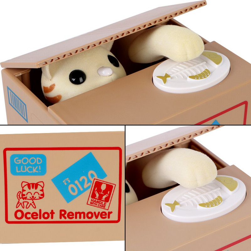 HOOMIN aranyos elektronikus pénzes dobozok automata panda macska lopott érmetartó malacperselyek gyerekeknek ajándék műanyag pénztartó dobozok lakberendezés