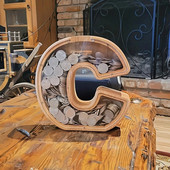 Anglų raidžių medinė pinigų laikymo dėžutė Piggy Bank Monetų banko kūryba anglų abėcėlės taupymo dėžutė Kalėdų namų dekoravimo dovana