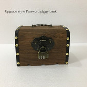 Retro medinė taupyklė, Su kodine spyna Didelės talpos banknotų ir monetų laikymo dėžutė Lobių skrynios dekoravimo dėžutė nemokamas pristatymas