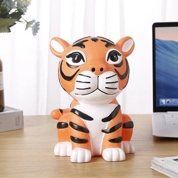 Μεγάλο μέγεθος Tiger Money Box Κουμπαράς για παιδιά Παιδιά Αγόρια Παιχνίδια Δώρο Βινυλίου Φιγούρες ζώων Ταμιευτήριο για νομίσματα Χρηματοκιβώτιο