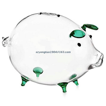 P82D Pig Piggy Bank Κουτιά χρημάτων Κέρματα Κουτί φύλαξης Χαριτωμένο διαφανές γυάλινο αναμνηστικό Γέννηση