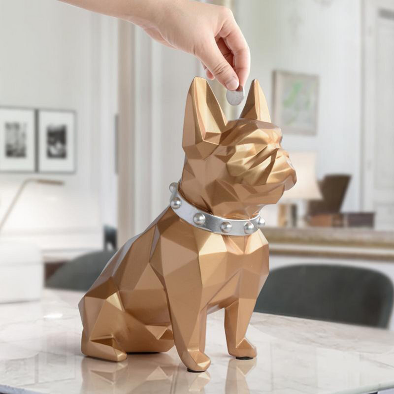 Piggy Bank figura művészi kutya pénzes doboz pot gyermek ajándék kék