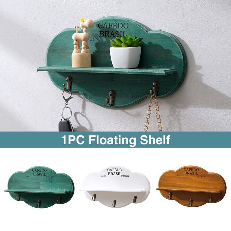 Geantă în formă de nor Sala de joacă Chei din lemn Bucătărie pentru copii Raft plutitor Umbrelă Creșă Birou cu cârlige Agățat pe perete Decor acasă