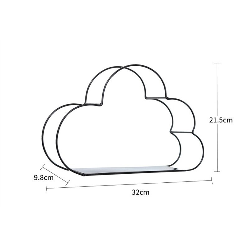 Vasfelhő alakú fali polc tároló állvány Otthon Fali dekoráció Lebegő polcok Hálószoba polc Dekoratív fali függő kézműves termékek