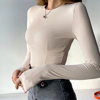 Divatos, hosszú ujjú, o-nyakú női body