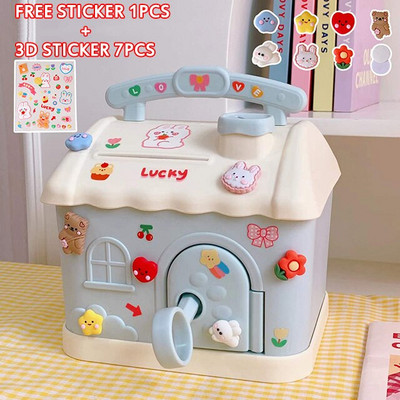 Aranyos házi pénzes doboz 3D-s matricával Kawaii malacpersely gyerekeknek felnőtteknek nagy méretű takarékdoboz érmékhez Bankjegyek születésnapi ajándék