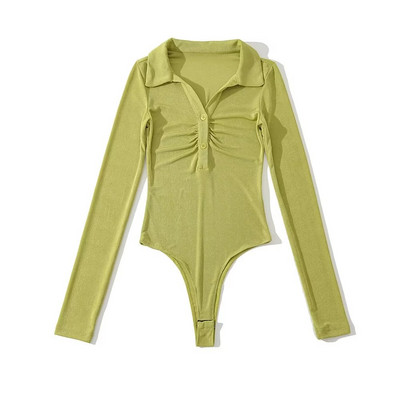 Ženski moderan bodi s klasičnim ovratnikom i gumbima