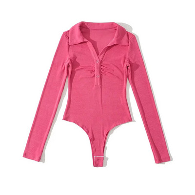 Ženski moderan bodi s klasičnim ovratnikom i gumbima