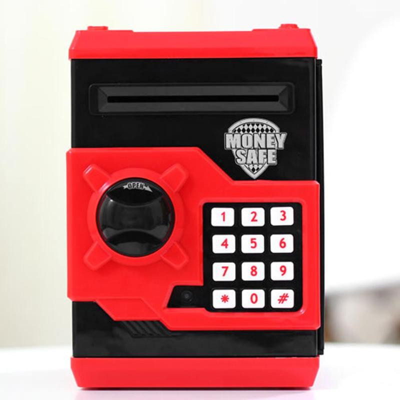 Elektronikus Piggy Bank ATM Jelszó Pénzdoboz Készpénz Érmék Takarékdoboz ATM Bank Automata Széf Befizetés Bankjegy Karácsonyi Ajándékok