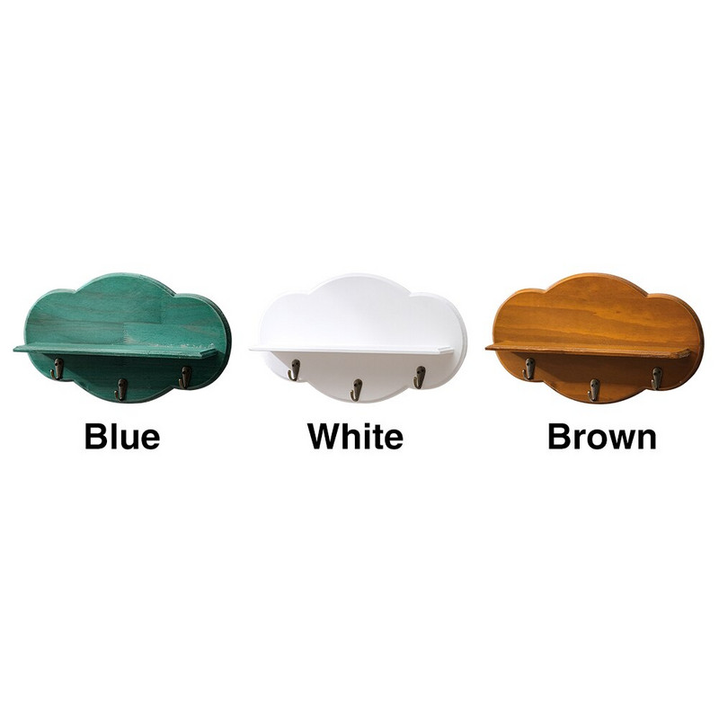 Falra akasztható táska Lebegő polc Baba Csecsemő Fürdőszoba Gyerekszoba Otthoni dekoráció Felhő alakú kampókkal Esernyő Gyermekkulcsok Játszószoba