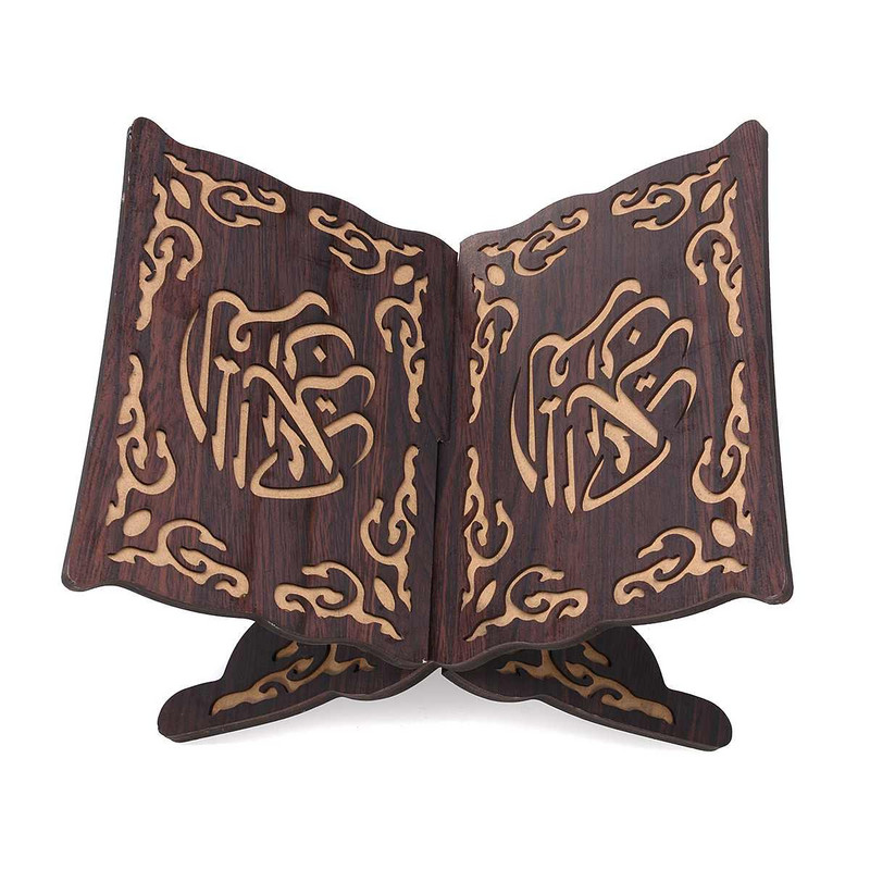 Koranas musulmonų 3 spalvų medinis knygų stovo laikiklis Dekoratyvinė lentyna Nuimama Ramadano Alacho islamo dovana rankų darbo medinės knygos dekoras