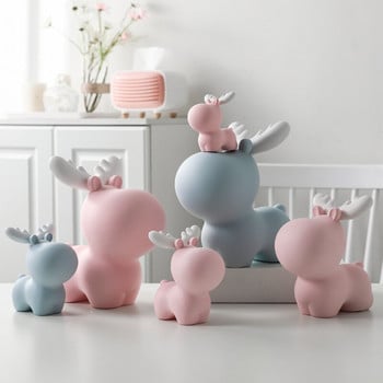 Elk Piggy Bank για ενήλικες Παιδιά Save Money Bank Ρητίνη Cash Κουτί νομισμάτων Προσέλκυση Βάζου Χρημάτων Δώρο Γενεθλίων Διακόσμηση σπιτιού σε σκανδιναβικό στυλ