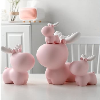 Elk Piggy Bank για ενήλικες Παιδιά Save Money Bank Ρητίνη Cash Κουτί νομισμάτων Προσέλκυση Βάζου Χρημάτων Δώρο Γενεθλίων Διακόσμηση σπιτιού σε σκανδιναβικό στυλ