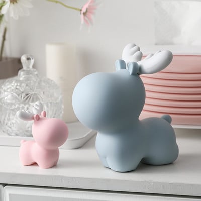 Elk Piggy Bank για ενήλικες Παιδιά Save Money Bank Ρητίνη Cash Κουτί νομισμάτων Προσέλκυση Βάζου Χρημάτων Δώρο Γενεθλίων Διακόσμηση σπιτιού σε σκανδιναβικό στυλ