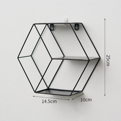 1kom metalni zidni ukras za uređenje doma Moderne police za odlaganje biljaka Dekoracija dnevnog boravka Domaćica na zidu crna