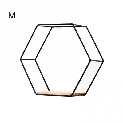 Suport de fier hexagonal nordic Suport de perete pentru oală mică Suport de depozitare pentru raft de acasă Suport de perete decorativ pentru fotografii Rafturi decorative