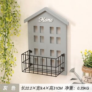 Raft creativ din fier Casă din lemn Suport de depozitare pe perete Dormitor decorativ Camera de zi Rafturi metalice pentru chei Suport pentru telefon Decor acasă