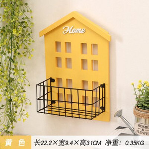 Raft creativ din fier Casă din lemn Suport de depozitare pe perete Dormitor decorativ Camera de zi Rafturi metalice pentru chei Suport pentru telefon Decor acasă