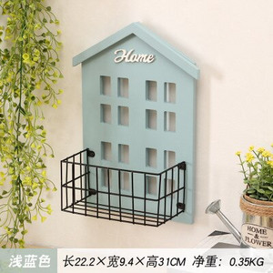 Raft creativ din fier Casă din lemn Suport de depozitare pe perete Dormitor decorativ Camera de zi Rafturi metalice pentru chei Suport pentru telefon Decor acasă