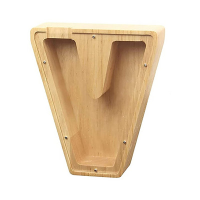 O la Z Cutie de economisire cu alfabet englezesc creativ Literă engleză Cutie de depozitare a banilor din lemn Borcan personalizat Pușculiță Coin Bank