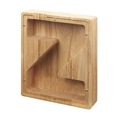 O la Z Cutie de economisire cu alfabet englezesc creativ Literă engleză Cutie de depozitare a banilor din lemn Borcan personalizat Pușculiță Coin Bank