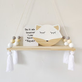 Ukrasna drvena polica za dječju sobu Zidne viseće police od prirodnog drva Dječja soba Baby Bory Girl Polica za odlaganje za dječju sobu Dekoracija