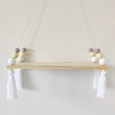 Ukrasna drvena polica za dječju sobu Zidne viseće police od prirodnog drva Dječja soba Baby Bory Girl Polica za odlaganje za dječju sobu Dekoracija