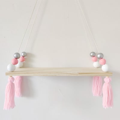 Ukrasna drvena polica za dječju sobu Zidne viseće police od prirodnog drva Dječja soba Baby Bory Girl Polica za odlaganje za dječju sobu Dekoracija