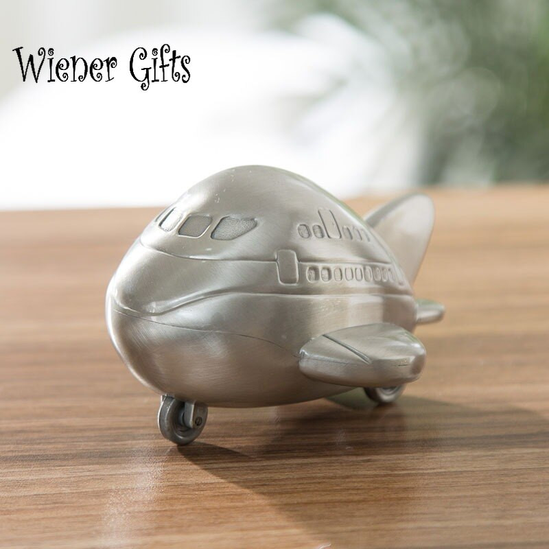 Naujos metalinės lėktuvo formos Piggy Bank Monetų banko taupyklė Pinigų dėžutė Vaikų Pinigų Bankai Dovanos namų dekoravimui Gimtadienio taupymo dėžutė