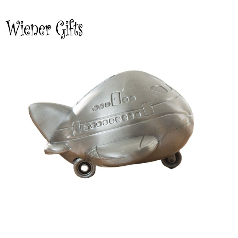 Naujos metalinės lėktuvo formos Piggy Bank Monetų banko taupyklė Pinigų dėžutė Vaikų Pinigų Bankai Dovanos namų dekoravimui Gimtadienio taupymo dėžutė