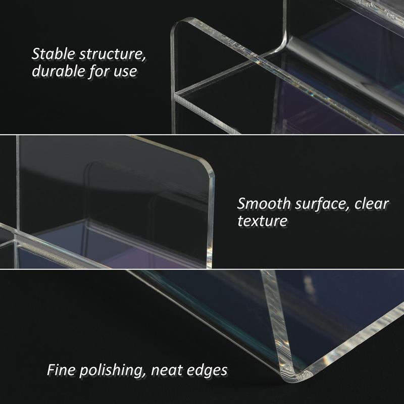 Akrilo laikymo lentynos organizatorius trapecijos formos laikymo lentyna Piniginės lentyna kelių sluoksnių laikymo lentyna Piniginės ekrano stovas papuošalų lentyna