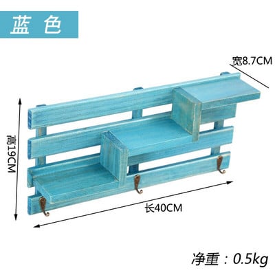 Šiaurės šalių sienų dekoravimo lentyna vintažinės įvairios medienos laikymo lentynos Dekoratyvinės sienų lentynos Organizatorius gėlių laikiklis