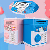 Automata tekercses pénzdoboz elektronikus malacpersely zenei pénzzel készpénzes takarékbetét-szervező gyerekeknek ATM-es jelszóautomata