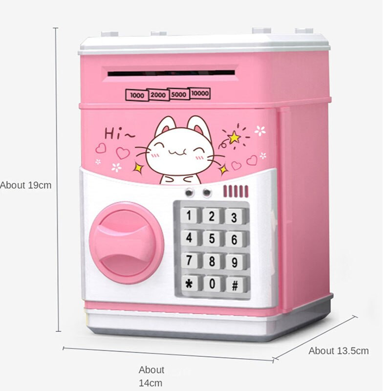 Automata tekercses pénzdoboz elektronikus malacpersely zenei pénzzel készpénzes takarékbetét-szervező gyerekeknek ATM-es jelszóautomata